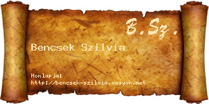 Bencsek Szilvia névjegykártya
